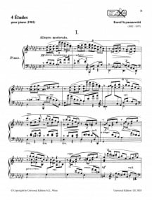 Szymanowski: 4 tudes Opus 4 for piano published by Universal