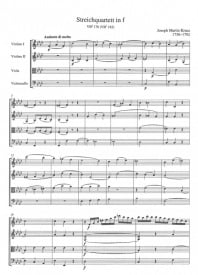 Kraus: String Quartet in F Minor published by Carus Verlag