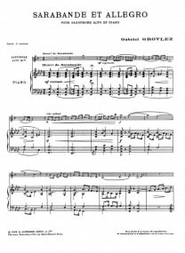 Grovlez: Sarabande Et Allegro for Alto Saxophone published by Leduc