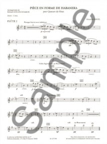 Ravel: Pice En Forme De Habanera for 4 Flutes published by Leduc