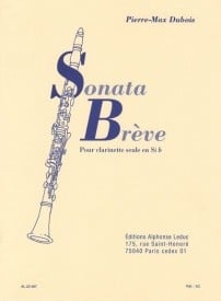 Dubois: Sonata Brve for Solo Clarinet published by Leduc