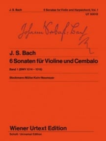 Bach: 6 Sonatas Volume 1 (BWV 1014 - 1016) for Violin published by Wiener Urtext