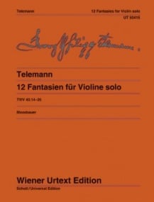 Telemann: 12 Fantasias TWV40:14 - 25 for Violin published by Wiener Urtext