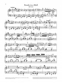 Mozart: Rondo in A Minor K511 for Piano published by Wiener Urtext