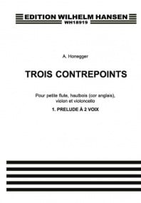 Honegger: Trois Contrepoints No1 Cor Anglais and Cello published by Hansen